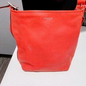 COACH Legacy Perforated Leather Duffle Hot Pink 22762 Hobo Shoulder Bag